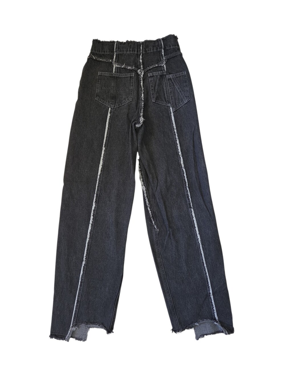 NEW Maniere De Voir Distressed Baggy Jeans Gray Size 4 - Picture 9 of 10